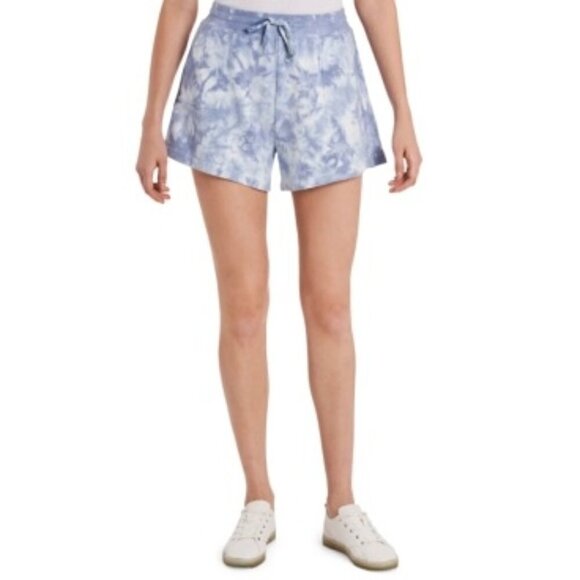 VINCE CAMUTO Shorts Tie-Dyed Drawstring High Rise in Blue Cloud - Picture 2 of 7